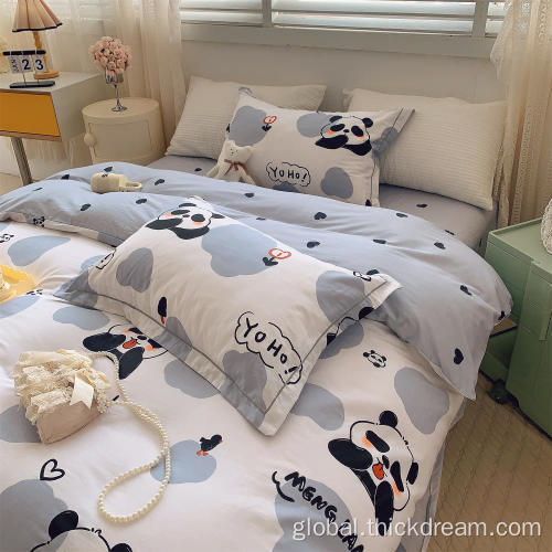 Panda Circle bed sheet cover bedding pillowcase set